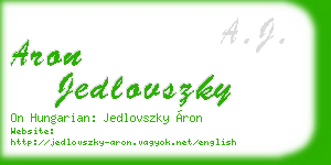 aron jedlovszky business card